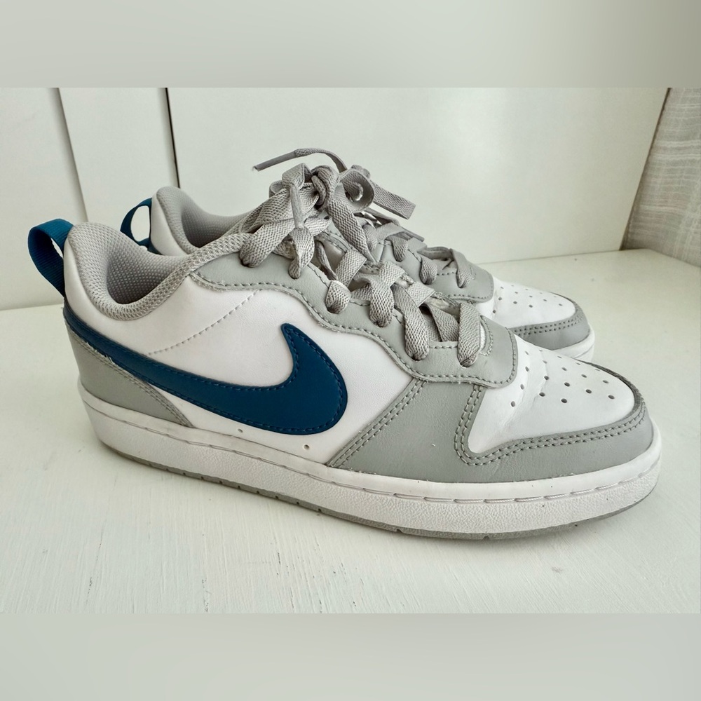 Nike Kids Court Borough Sneakers - Gray and Blue